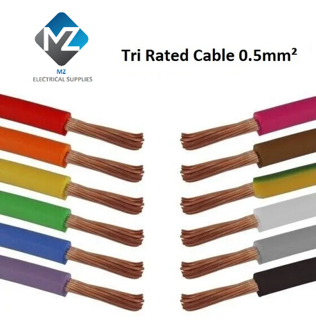 0.5mm² Tri-Rated Cable - All Colours - BS6231 - 1 metre