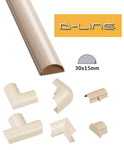 D-Line 30mm x 15mm Magnolia Mini Trunking And Joints Cable Management