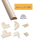 D-Line 30mm x 15mm Magnolia Mini Trunking And Joints Cable Management