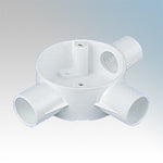 Marshall Tufflex Tee Box (3 Way) For 20mm Conduit White